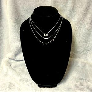 Silver necklace trio